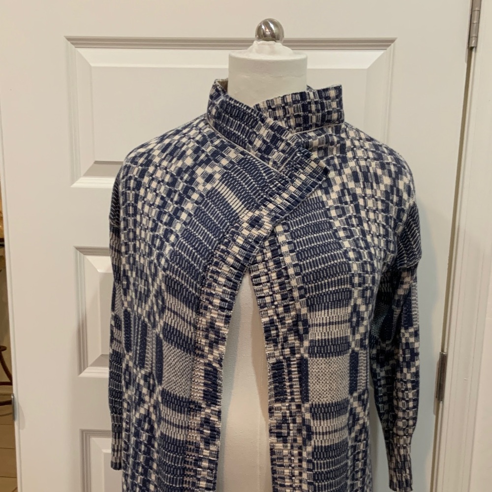 Chic Blue And White Checkered Jacket - image 1